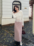 Xixi 2025 Autumn New Temperament Commuting Wool High-Waisted Skirt Grinding Haired Crooked Pencil Skirt