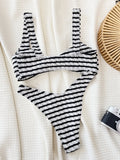 Zingj Single Swimsuit Ladies Split Swimsuit Black And White Contrast Sexy Bikini