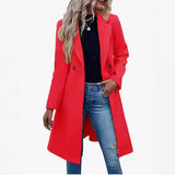 Autumn And Winter New Explosion Long Hair, The Female Coat With Double Buckle