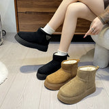 Thick-Bottomed Snow Boots Women's Winter 2025 Plus Thick Warm Cotton Shoes Women's Casual Sleeve Cotton