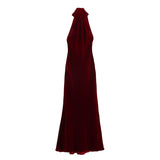 New Hanging Neck Silk Silk Texture Feel Bare Back Dress
