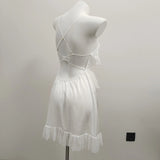 Lace Lace Hollow Pajamas Girls Spring And Autumn Long Pure Desire High-End Simulation Ribbon Braid Skirt