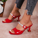 Summer New With Pearl Cool Shoes Fashion Wearing High And Coarse And Cold