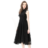 Retro Romantic Atmosphere Feel Sleeveless Dress Women's Lace Mesh Design Super Fairy Temperament Long