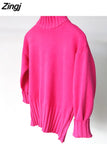 Winter Women's Green Sweater Knitted Soft Warm Basic Casual Knit White Turtleneck Sweater Female Jumper 2023 High