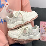 Little White Shoes Women's 2025 New Students Colling Colored Casual Women's Shoes Fashion Thick-Soled Sports Board