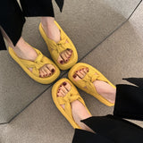 On The Foot Feeling Thick Bottom To Increase The Cool Slippers Women's Summer Wear Women's Shoes 2025 New Non-Tired Leisure