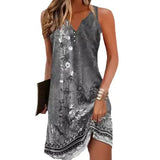 Summer Wish Casual Wind A-Shaped Dress Sleeveless Vest V-Neck Dress