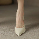 And Summer New Korean Version Of The Fashion High Heels Tips Light-Tied Thick And Solid Orange Single Shoes Commuter Work