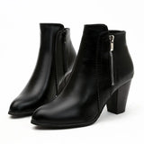 And Winter New Thick And Large Size Martin Boots Women High And Short Boots Side Zipper In Leather Boots Retro
