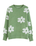 And Winter New Knitwear Blouse Loose Flowers Collar Collar Sweater Women's