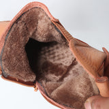 And Winter New Women's Shoes Winter Plus Velvet Leather Women's Boots Handmade Short Boots Women Flat Bottom Leisure Soft Bottom