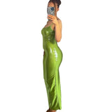 Zingj Women's Summer 2024 Commute Shows Thin Solid Color Hip Wrap Skirt Slip Dress Dress French Vest Dress