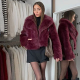 Women's Clothing Explosion Fashion Elegant Collar Collar Coat Imitation Fur