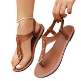Clip Toe-Lein Flat-Soled Sandals Women Wear Tight Belt Light Beach Cool