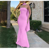 Women's New Body-Body-Bendered Ass Fishtail Dress Solid Dress Skirt