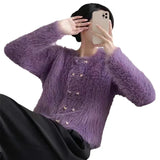 Zingj And Winter New Soft Waxy Imitation Mink Short Round Collar Cardigan Female Small Fragrant Wind Celebrity Double Breasted Jacket Coat Female-Outfit