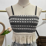 Women's Clothing Thaired Thaid Spliced Striped Sling Vest Short-Sleeved Sleeveless Tector-Booed Blouse