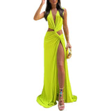 Women's New Hollow Knotted V-Neck Sleeveless Foldless Irregular