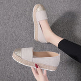 Hemp Rope Weaving Thick-Soled Fisherman Shoes Women's Large-Size Breathable Wish Canvas Shoes Flat Sole Single