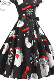 Christmas Women Summer Short Sleeve Elegant Vintage Xmas Party Dresses Robe Femme Casual Vestidos with