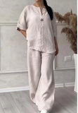 New Women's Fashion Pure Color Cotton Slack Suit