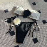 2024 Color Rose Brae With Drawstring Strap Split Swimsuit