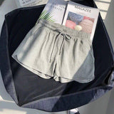 Zingj Waist Loose Tight Waist Sports Shorts Female Loose Casual Wear 2024 Summer New Wide Leg Pants Home Pajama Pants