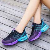 Women's Shoes Spring New Mesh Fly Weaving Breathable Lightweight Air Cushion Sneakers Women's Korean Version Of Student Casual Running