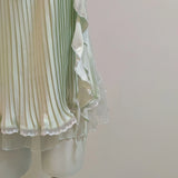 And Gentle Wind Chiffon Folded Aja Skirt Women's Spring And Summer 2025 New French Design Feels Shoulder Lotus Leaf Side Sleeping