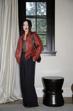 Red Faux Leather Jacket-Outfit