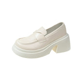 Small Leather Shoes Women In The Spring Of 2025 New Pine Cake French Retro English Style Lefu Shoes One Foot Single