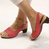 Women's Large Code 2025 Summer New Fish Mouth Clip Beach High Heel Buckle Buckle Women's
