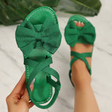 Bow Flat-Soled Sandals Women Soft-Soled Cloth Loose With Beach Cool Slippers
