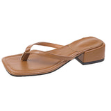 Cool Slippers Women 2025 Summer New Fashion Outside The Square Head And Anti-Slip Beach