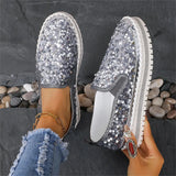Large-Size Women's Singles Spring New Round Head Flat-Bottomed Sleek Coloring Casual Single Shoes