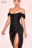 Quality Satin Bodycon Dress Women Party Dress 2023 New Arrivals White Midi Bodycon Dress Celebrity Evening Club