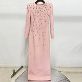 Star Temperament Elegant Heavy Industry Nails And Diamonds Long Sleeve Long Dress Dress Dress
