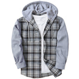 Woven Lattice Men's Shirt 2025 Bumpy Long-Sleeved Cardigan Hooded Multi-Color Multi-Code Fast