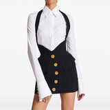 New Star Fashion Rose Metal Buckle Hanging Neck Half-Dress Hip