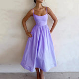 New Female Temperament Commuting Sexy Low-Chests To Close The Waist Sling Dress