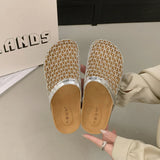 Woven Woven Half Slippers Women Summer Wear 2025 New French Dress Cool Slippers Roman Sandals