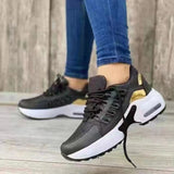 Spring And Autumn New Large-Size Casual Single-Shoe Women Flying Weave Slope And Front Lace Mesh Breathable Women's