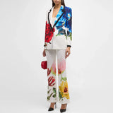 New Star Temperament Fashion Digital Print Casual Suit Trousers Set Two