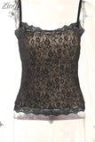 2023 Sexy Women Lace Camis Floral Sleeveless Sling Tank Crop Tops Summer Strap Slim Fit Bustiers Streetwear Mini