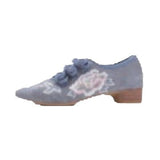 Zingj Grain Sole, Pointed Shoes Single Square Heel Fashionable Low Heel Embroidered Cloth Shoes, Retro Plate Buckle Embroidered Cloth Shoes Women's