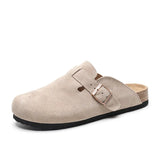 Yards Real Soft Leather Birken Shoes Women's Bao Head Cork Bottom Of The Raised Half-Slipper Wearing A Foot Pedal
