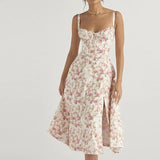 Women's Temperament Floral Lace With Short Lotus Leaf Side Holiday