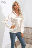 Women Shirt 2023 Satin Womens Tops Female Clothing Solid Long Sleeve Shirts and Blouse Basic Ladies Tops OL Women's