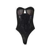 Zingj Women's Fall 2024 New Sexy Hot Girl Wrapped Chest Mesh Perspective Short Tight Waist
